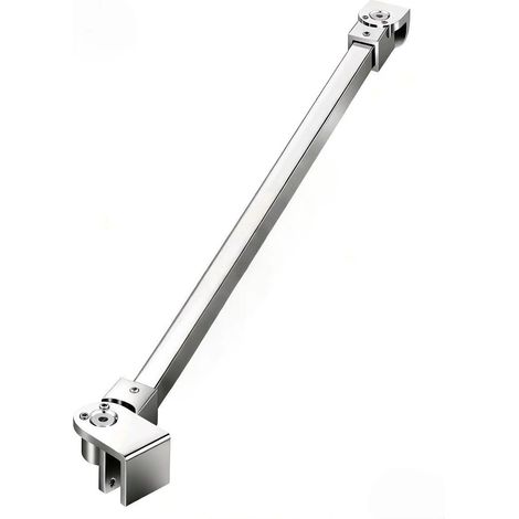 Barre de support pour paroi de douche en acier inoxydable, 600 mm, rotative à 180°, épaisseur de verre de 6 à 10 mm (argent) (1/5)