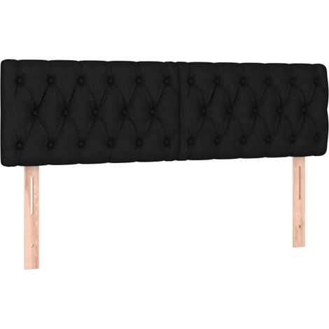 Maison Exclusive - Cabeceros tela negro 160x7x78/88 cm (1/5)