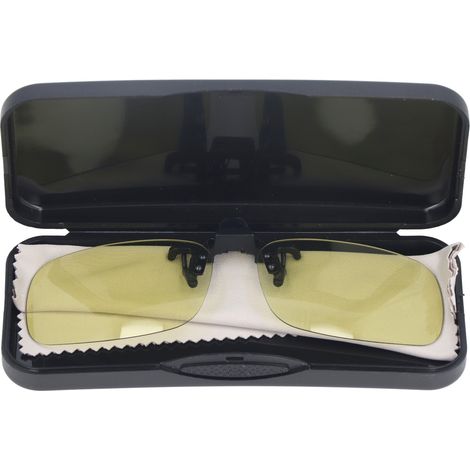 Lunettes de protection polarisées jour et nuit, portables avec verres correcteurs, teinte vert foncé. (1/5)
