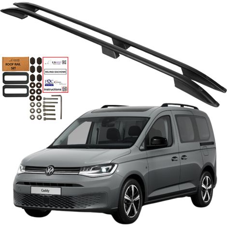 Barras de techo VOLKSWAGEN CADDY FORD TRANSIT CONNECT SHORT 2020- NEGRO