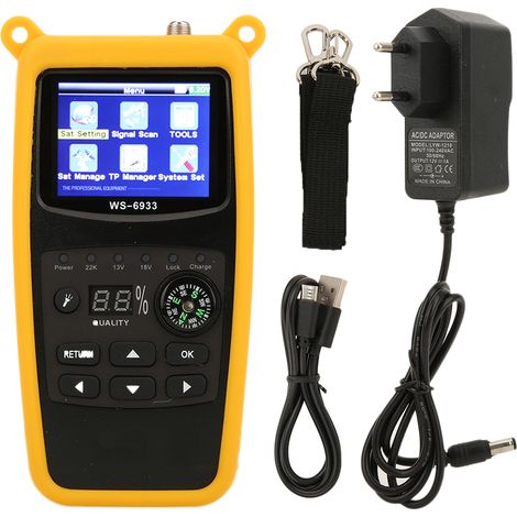 WS-6933 Chercheur de Signal Satellite Numérique avec Câble USB et Prise UE 100-240VAC 50/60Hz (1/5)