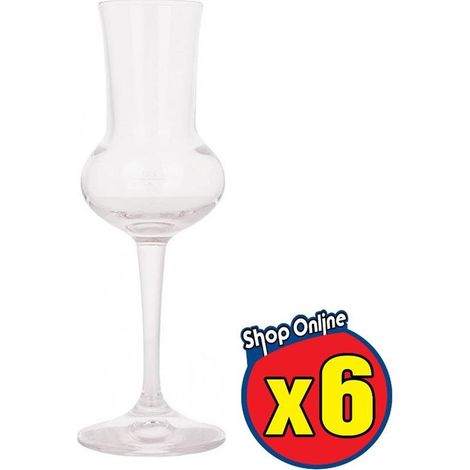 SET DA 6 RESTAURANT CALICI RISERVA GRAPPA TRASPARENTI 8 CL (1/4)