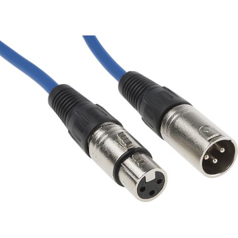 Cordons XLR XLR femelle XLR mâle 10m Bleu ( Prix pour 1 )