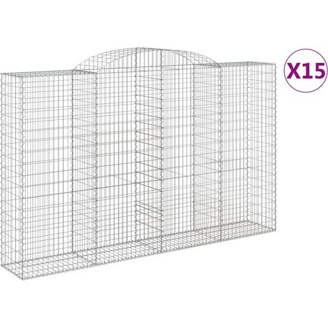 Maison Exclusive - Gabionen mit Hochbogen 15 Stk 300x50x180/200cm