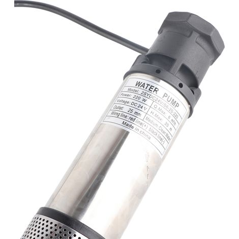 Pompe solaire immergée puits profond 24V DC, surpresseur d'eau haut débit, hauteur de refoulement 20m, modèle S6-20-220, 2 pièces (1/5)