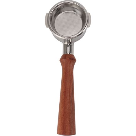 Porte-filtre sans fond de 58 mm, 2 oreilles, en acier inoxydable, poignée en bois, accessoire détachable pour machine à café Breville série 9 F Jacoranda (1/5)