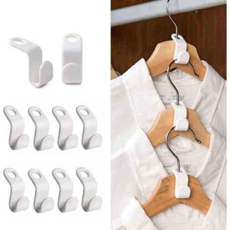 Crochets de fixation pour cintres – Organisateur – Blanc, lot de 30 (1/5)