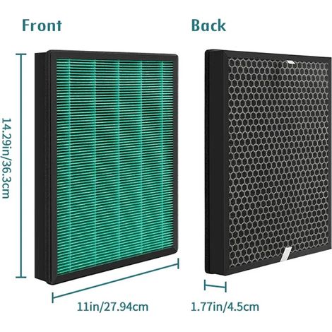 Compatible avec le purificateur d'air Coway Airmega Max2 400/400S : filtre de rechange, filtre à air haute efficacité et kit de filtre à charbon actif (1/4)