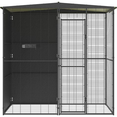 Volière de jardin pour perroquets 2m² – Acier revêtu non toxique – Hauteur 195 cm – Maille 3.4 mm avec espace 25 mm – Système d'ancrage au sol – Imor (1/5)