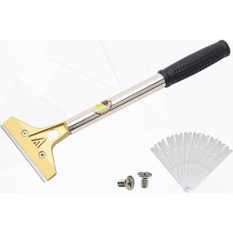 pair Grattoir pour Plaque avec 10 Lames Métalliques, Heavy Duty Scraper, Universel Grattoirs pour Vitre, Vitrocéramique, Plaque à Induction, Voiture, Miroir, Autocollant, Nettoyage (avec vis)