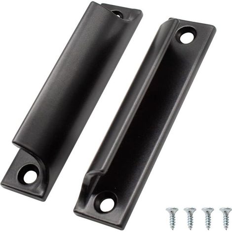 2 Pièces Poignée de Porte Coulissante, Aluminium Poignée Meuble, Poignee de Meuble Cuisine Noir, Disponible pour Portes de Balcon, Portes Coulissantes, Tiroirs (1/4)