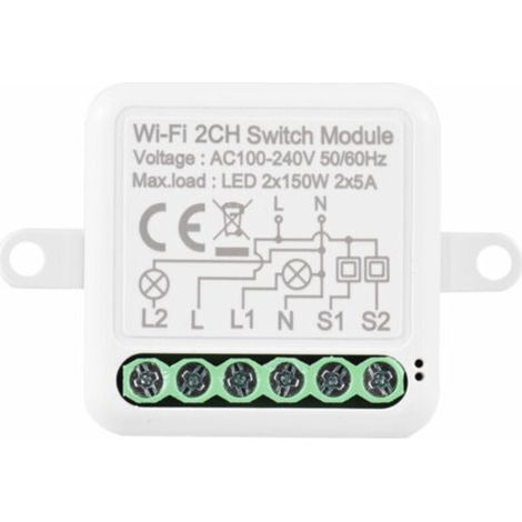 Crezuo Zwei-Wege-WLAN-Schaltermodul mit Sprachsteuerung und App-gesteuertem Smart-Home-Timer --Crezuo