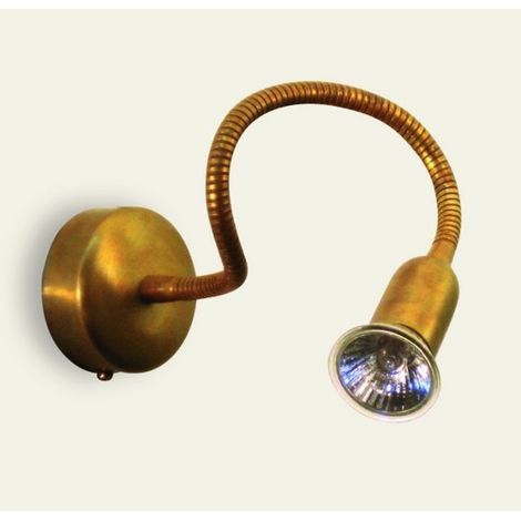Applique classico lampadari bartalini fox a1 gu10 led spot ottone flessibile orientabile (1/4)