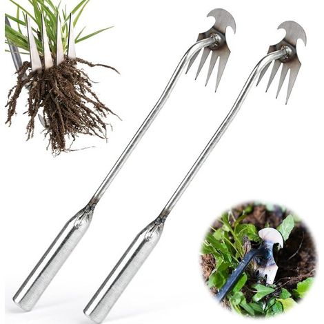 2 escavatori per erbacce, 35 cm, multifunzionali per il giardino, per smuovere il terreno (1/5)