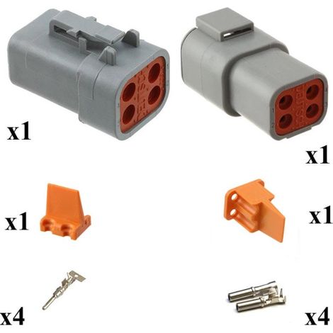 Kit connettore serie DTP maschio femmina 4 vie