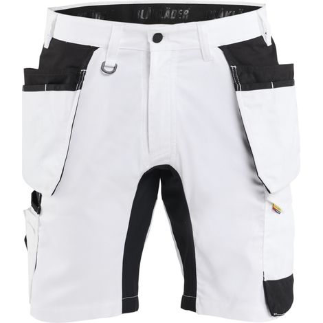 Short de travail peintre stretch 2D avec poches flottantes - Blanc/Noir M - FR(44) - SE(C50) - Standards