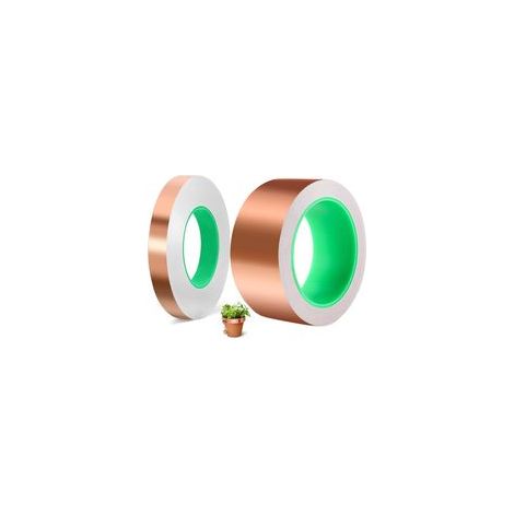 (40 mm x 20 m + 10 mm x 20 m)Deux rouleaux de ruban en feuille de cuivre , ruban en feuille de cuivre conducteur double face, utilisé pour la mise à la terre (1/5)