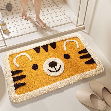 Alfombrilla de baño antideslizante, alfombrilla de ducha de microfibra absorbente, felpudo lavable a máquina para entrada de interiores (50 x 80 cm) (1/5)