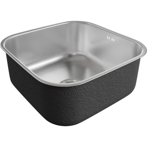 Evier en inox 1 bac sans égouttoir EVINOX 44 x 44 cm (1/4)