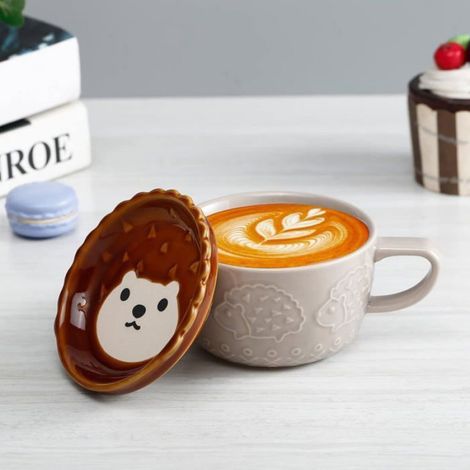 Mug - Hérisson mignon - Design adorable - Multifonctionnel - 220 ml ENEVAOCT (1/4)