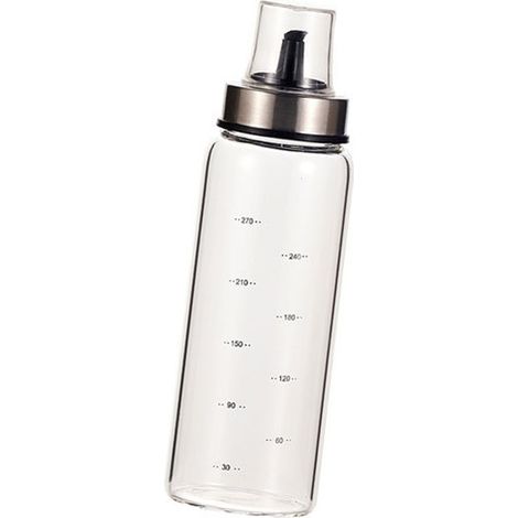 Bouteille d'huile de cuisson 300 ml, étanche, graduée avec précision, en verre robuste et anti-poussière, distributeur d'huile d'olive pour la cuisine.