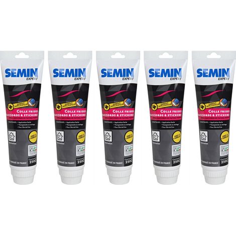 Lot de 5 colles pour stickers, frises et raccords Semin - tube de 250 g