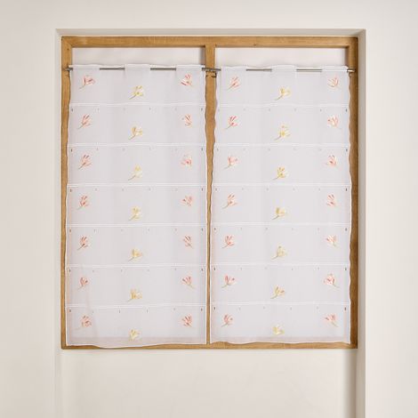 Modulable brodé à motif fleurs Orange 90x120 cm