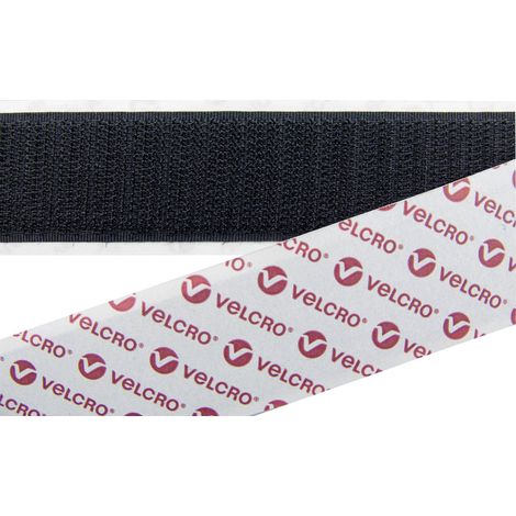VELCRO® E08802033013025 Bandelette auto-agrippante à coller partie crochets (L x l) 25000 mm x 20 mm noir 25 m