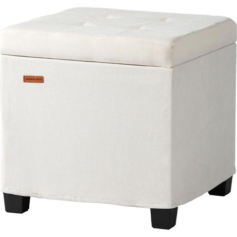 Banc ottoman de rangement, repose-pieds en chenille avec compartiment caché, peut supporter 350 kg, assemblage facile, multifonctionnel pour entrée, chambre, salon, 45 cm (L) x 45 cm (1/5)