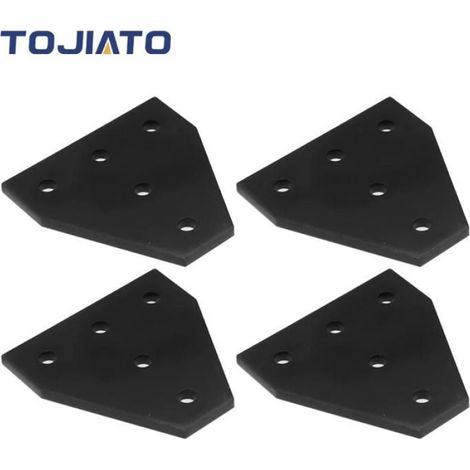 Plaque de jonction à 5 trous,support d'angle,bande de Joint de connexion à 90 degrés pour profil en aluminium 2020-T With screws-2pc (1/4)