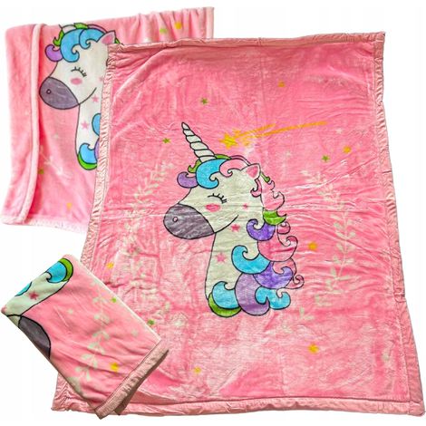 Couverture licorne pour enfants, jeté en polaire chaude 130x150