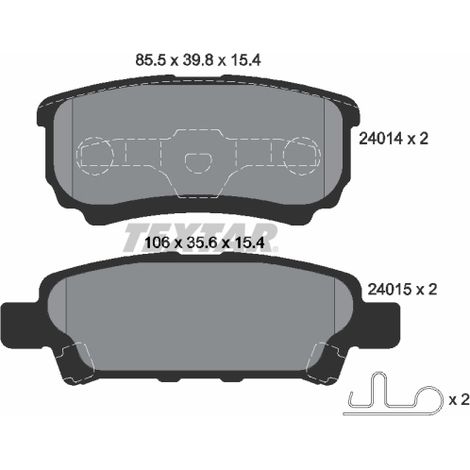 Kit de plaquettes de frein, frein à disque Textar 2401401 CHRYSLER 05191271AA