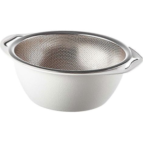 Reiskorb aus Edelstahl, tragbarer Reiskorb mit feinem Maschengewebe, Nudelsieb, Abtropfkorb für Lebensmittel, Gemüseabtropfkorb zum Waschen von Reis-White S (1/5)