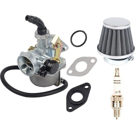Compatible avec PZ19 PZ 19 mm câble Choke carburateur carburateur Filtre à air Bougie d'allumage avec Joint torique Compatible avec 90cc 110cc 125cc ATV Quad Dirt Bike TaoTao Sunl (1/5)