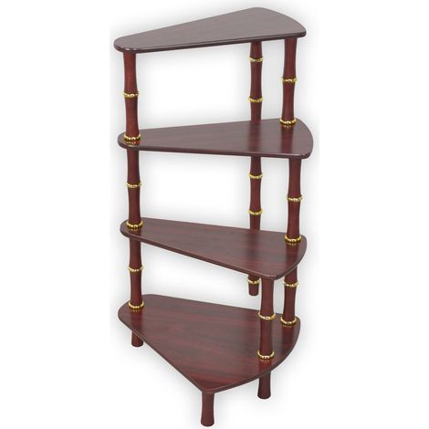 Estante decorativo para plantas de escalera con 4 niveles en madera de cerezo ETA05026