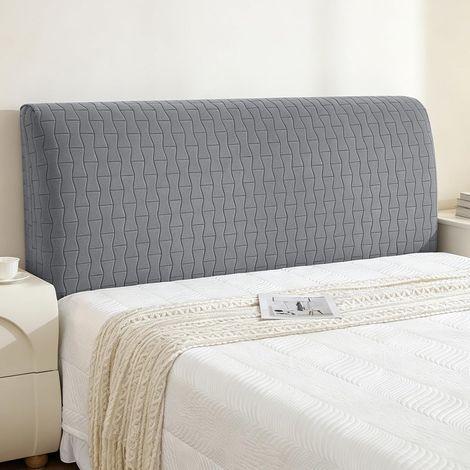 Housse Tete De Lit Élastique, 150CM, Gris Clair (1/5)