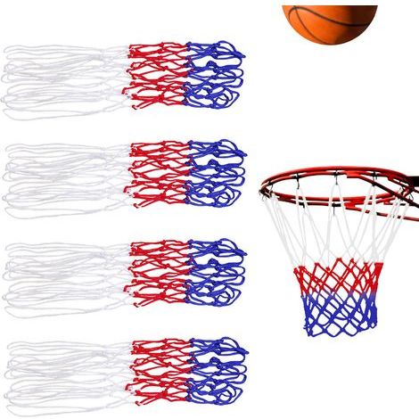 Set mit 4 robusten Ersatzteilen aus dreifarbigem Nylon für Basketballnetze, für Indoor- und Outdoor-Sportarten (1/5)