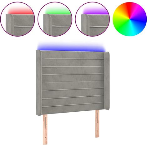 Maison Exclusive - Cabecero con LED de terciopelo gris claro 93x1 (1/5)