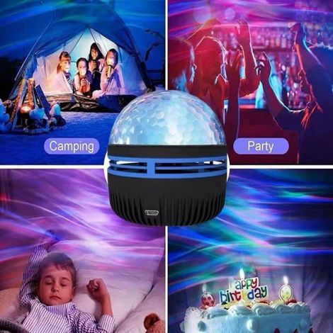 Projecteur Galaxie Du Nord - Aurores Boréales Et Vagues Océaniques - Veilleuse RGB Avec Télécommande - Pour Chambre Et Décoration Intérieure - 1 Pièce (1/5)