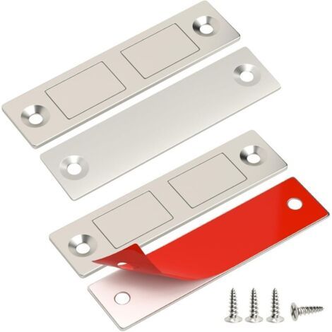 6 pièces Loqueteau pour meuble, fermetures magnétiques pour placards, loquets en acier inoxydable pour portes coulissantes, cuisine, 65 mm (1/4)
