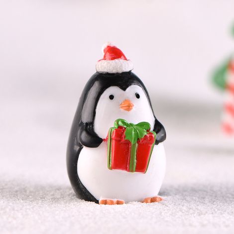 Mini-ensemble de Noël Mini statue de pingouin en résine (1/3)