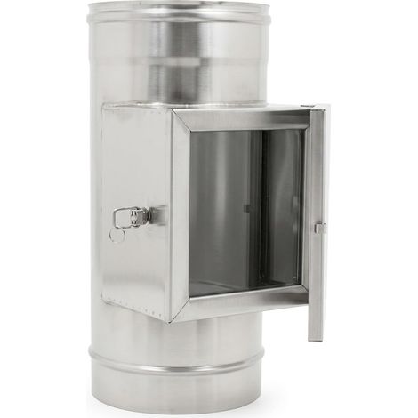 MAKA Modulo con Raccolta Incombusti per Canna Fumaria in Acciaio Inox, Elemento con Sportello Raccogli Fuliggine AISI 304 Ø 130 mm (1/5)
