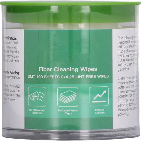 Lot de 100 lingettes nettoyage fibre optique sans poussière sec humide instruments (1/5)