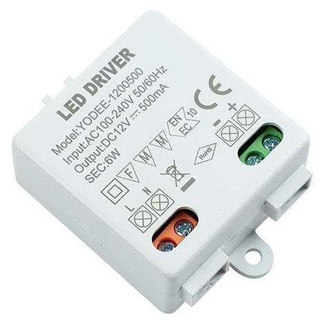 12V/DC 6W Mini LED Transformateur pour Lampes LED Basse Tension 12V ou Sources d'alimentation Petit et Plat Sans Exigences de Charge Minimale(2 Paquet) (1/5)