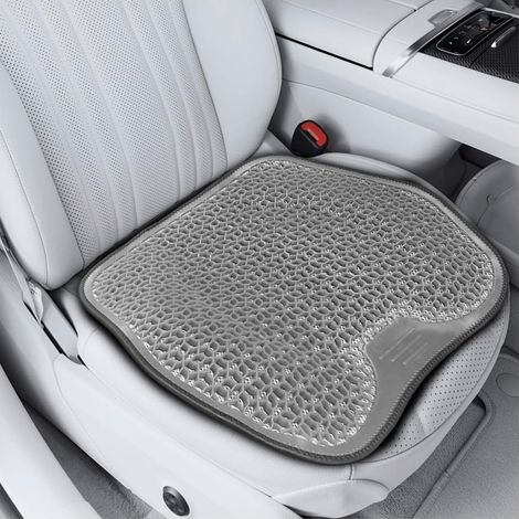Conduisez sans douleur et sans transpiration – coussin gel alvéolé 49x43cm – Antidérapant – Soulage sciatique – Pour voiture, bureau -Marron (1/4)