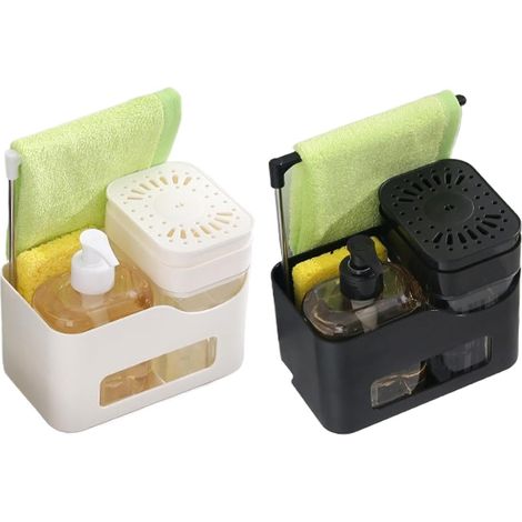 Support Distributeur Savon Mains Support de Rangement Multifonction Organisateur de Flacons de Savon pour Cuisine Buanderie Hôtel Salle à Manger Maison Dortoir Appartement Plan de (1/5)