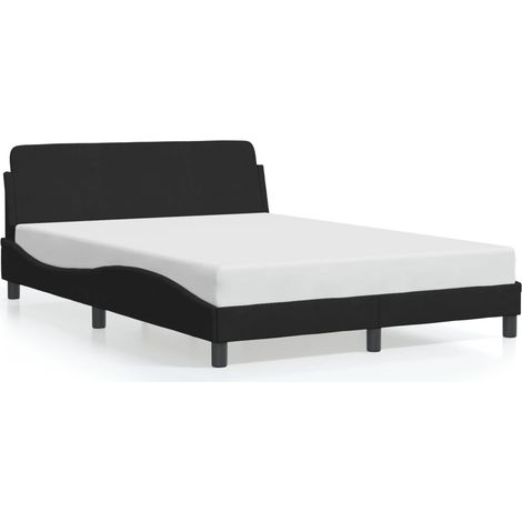 Lit double,Lit adulte,Cadre de lit Dover noir 140x190 cm velours CFW7917060 (1/5)