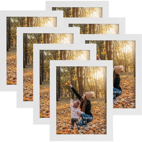 Cadre Photo 15x20 cm Lot de 7, Cadre Photo Mural Blanc et à Poser pour Chambre, Bureau, Salon et Gallerie (1/5)