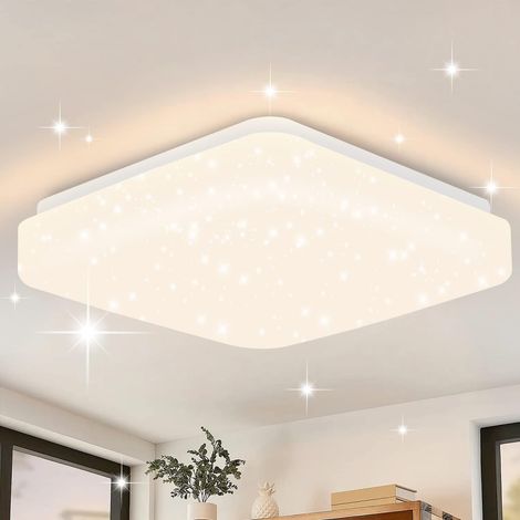 ZMH Plafonnier Led Plafonnier Lumière Stars Sky - Lampe de chambre moderne Petit couloir Gletter Lampe de couloir Ronde 15W 3000K Blanc chaud pour couloir Escalier Chambre Cuisine Plastique 21cm