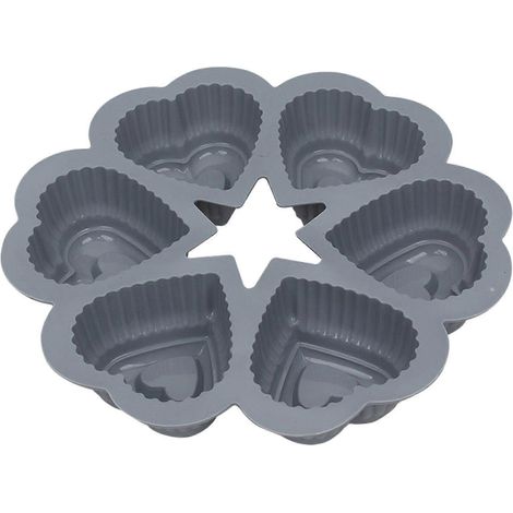 Moule à gâteau en silicone, lot de 3 pièces, en forme de cœur. Antiadhésif, facile à nettoyer, compatible four, micro-ondes, congélateur et lave-vaisselle. Idéal pour la cuisson de desserts et de bonb (1/4)